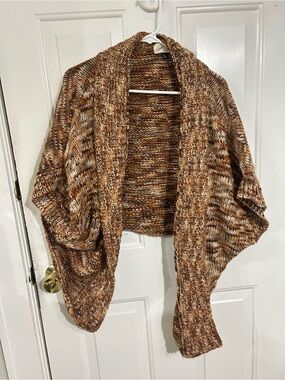 Universal Thread Brown Marled Open-Front Knit Shrug